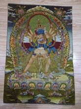 A golden silk embroidery thangka Tibet and Nepal exorcism peace and wealth/ 2024 - buy cheap