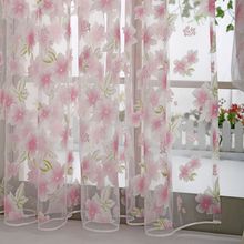 Tulle Curtains Living Room Window Curtains Salon For Bedroom Voile Tulip Flowers Printed Balcony Sun Shading Translucent 2024 - buy cheap