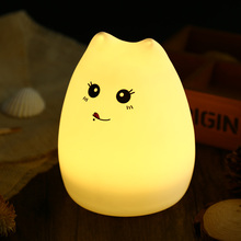 2019 Original LED USB Rechargeable Cute Cat Night Light Colorful Silicone Bedroom Hit Beat Lamp 12 Hours Color Changing Mode 2024 - buy cheap