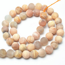 6mm~12mm Natural Matte Peach Stone Round Spacer Loose Beads 2024 - buy cheap