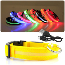 Collar brillante LED recargable por USB para perro, Collar de destello brillante para mascotas, Collar para caminar al aire libre, suministros de seguridad para mascotas 2024 - compra barato