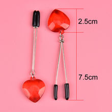 Exotic  Accessories 1 Pair Red Heart Shape Couples Nipple Clamps  Breast Labia Clips Clit Clamp Adjustable Erotic Product 2024 - buy cheap