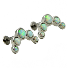 1Pc Snow Fire White Opal Stone Lip Piercing Stud Labret Ring Ear Helix Tragus Cartilage Earring Body Jewelry 16g 2024 - buy cheap