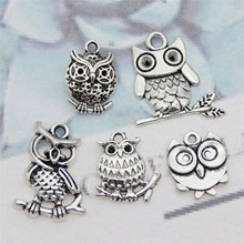 GraceAngie 5pcs/pack Ancient Cute Charming Animal Little Owl Shape Pendant Jewelry Accessories For Children 2024 - buy cheap