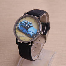Relojes Mujer Retro Car Painted Pattern Fashion Women Girl Dress Bracelet Watch Quartz Clock Leather Band Analog Wrist Watch  #D 2024 - buy cheap