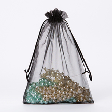 Bolsas de joias de organza pretas, 13x18cm, lembranças de casamento, 100 peças, bolsas para presente, barato, bolsas para natal, embalagem voile 2024 - compre barato