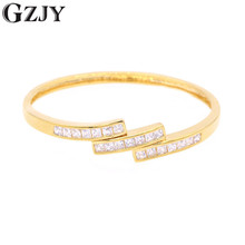 GZJY Fashion Zircon Bracelets Charm Colorful Zircon Gold Color Bracelet Bangle For Women Wedding Party Jewelry Gift 2024 - buy cheap