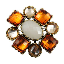 Big Crystal Flower Brooch GoldPlated  Pins and Brooches Office Lady Brooch Wedding Jewelry High Quality 2024 - buy cheap