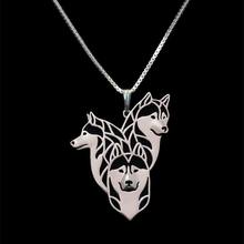 Gran oferta de collares con colgante de aleación de tres perros, joyería, collares de familia Husky Siberiano para mujer, triangulación de envío 2024 - compra barato