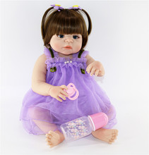 Настоящая 57 см полная силиконовая девочка Reborn младенцы кукла Ванна игрушка Реалистичная новорожденная Детская кукла «Принцесса» Bonecas Bebes возрожденная менина 2024 - купить недорого