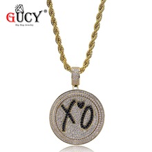 GUCY Hip Hop Jewelry  Spinner Pendant Necklace Micro Pave Cubic Zircon Chain Iced Out Rotatable Pendants Gift 2024 - buy cheap