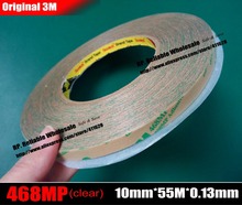 (10mm*55M*0.13mm), Hi-Temp. Resist, Clear Double Sided Sticky Transfer Tape for Heat Sink, Soft PCB, Metal Plate 3M 468MP 2024 - buy cheap