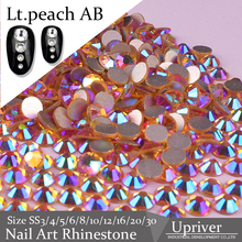 Upriver Light Peach AB Nail Art Rhinestones for Nail Art Decoration Glitter Shiny Non Hotfix Rhinestones ss3 - ss30 1440pcs/1bag 2024 - buy cheap