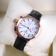 Relojes de pulsera impermeables para mujer, de cuarzo, con correa de cuero, Esfera Grande Neutral guapo con calendario 2024 - compra barato