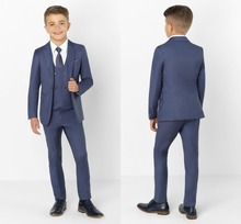 2019 Fashion Peaked Lapel Kids Suits Fashion Children Clothing Set Boy's Formal Prom Suits (Jacket+Pants+Tie+Vest) 2024 - buy cheap