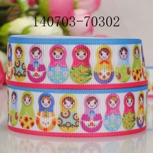 Free shipping 50 yards Cartoon Russian doll printed grosgrain ribbon Clothing accessories DIY party decoration wholesale OEM 2024 - buy cheap