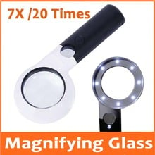 7X 20X Education Gift Children Insects Observer LED Illuminated Reading Magnifier Handheld Jewellery Appraisal Magnifying Glass 2024 - buy cheap