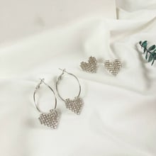 New Love Crystal Earrings Personality Wild Heart-shaped Jewelry Earrings For Women Earrings Fashion Jewelry Wholesale 2024 - buy cheap