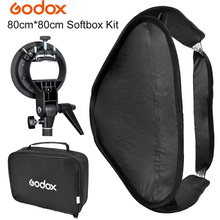 Godox s-type bowens suporte de montagem + 80x80cm 32 "fold kit de saco portátil do difusor do estúdio da foto softbox para o prato do speedlite do flash 2024 - compre barato