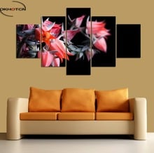 5 Panels Unframed Paintings Red Flower Canvas Printing Dinning Room Wall Decor Art Landscape Picture Print Poster 2024 - buy cheap