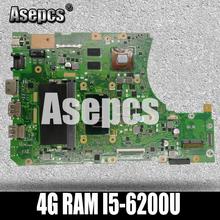 Asepcs X556UJ Laptop motherboard For Asus X556UJ X556UV X556UB X556UR X556UF X556U Test original mainboard 4G RAM I5-6200U 2024 - buy cheap