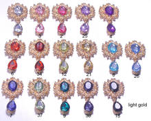 (S0667)10pcs/lot, 17 colors 29mmx57mm metal rhinestone embellishment,light gold plating rhinestone buckle 2024 - buy cheap