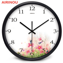 Airinou Cute Clock Cartoon Wall Clock For Chirdren Room Study Room Creative A Child Who Catches The Flowers 2024 - buy cheap