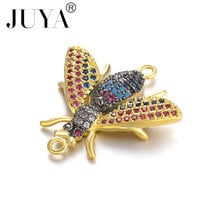 Jewellery Findings Colorful Cubic Zirconia Insects bees Charm Pendant Connectors For Jewelry Making DIY Bracelets Accessories 2024 - buy cheap