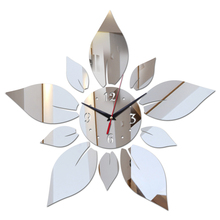 Relojes de pared acrílicos 3D con flores grandes, pegatinas de espejo de lujo, diseño moderno, Reloj de cristal 2024 - compra barato