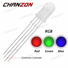 100pcs 5mm RGB Tricolor (Red Green Blue) Common Cathode LED Diode 5 mm Diffused Round Top Light Emitting Diode LED Lamp 4 Pin 2024 - buy cheap