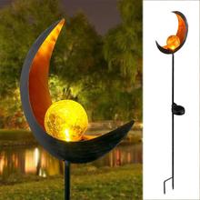 Solar led chama luz retro ferro jardim gramado lâmpada do jardim ao ar livre paisagem decoração iluminação sol lua ângulo chama luzes solares