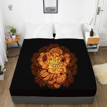 3D HD Digital Printing Custom Bed Sheet With Elastic,Fitted Sheet Twin Full Queen King,Golden on black Mattress Cover 160x200 2024 - buy cheap