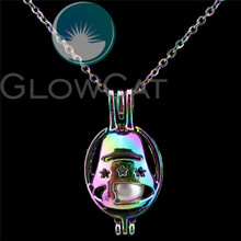 C793 Rainbow Color New Year Bell Beads Cage Essential Oil Diffuser Aromatherapy Pearl Cage Locket Necklace Kids Girl Gift 2024 - buy cheap