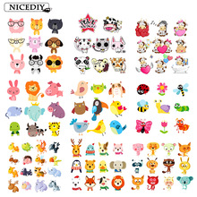 Nicediy Cute Animal Patches Iron on Transfers For Clothes T-Shirt Heat Applique Children Clothing Stickers Cartoon Cow Patch DIY 2024 - buy cheap