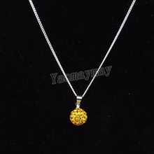 24pcs Gold Disco Ball Rhinestone Pendant Chokers 18" Silver Color Link Chain Necklace For Promotion 2024 - buy cheap