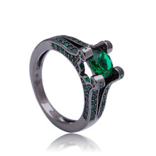 Black Wedding Rings with green stone factory Distribution luxury Engagement Ring gift design jewelry new fashion PROMISE RING 2024 - buy cheap