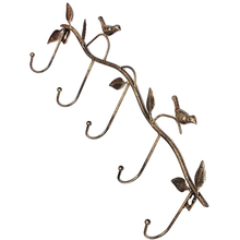 Useful Iron Birds Leaves Hat/Towel/Coat Wall Decor Clothes Hangers Racks With 5 Hooks bronze 2024 - buy cheap