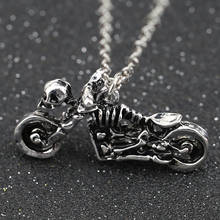 Ghost Rider Necklace Motorcycle Motorbike Autobike Skeleton Skull Rib Pendant Vintage Punk Gothic Fashion New Jewelry Wholesale 2024 - buy cheap