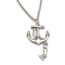 New Vintage Alloy Anchor Necklace Mermaid Pendant Necklace Ocean Jewelry Anchor Jewelry Nautical Gift choker  Women 2024 - buy cheap