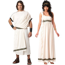 Couples Sexy Greek Rome God Goddess Costume Adult Men Women Halloween White Greek Mythology Goddess Fantasia Fancy Dress 2024 - buy cheap