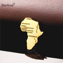 Starlord Trendy African Jewelry Wholesale Brooches Men/Women Yellow Gold Color Pin Brooches Africa Map Brooch B2119 2024 - buy cheap