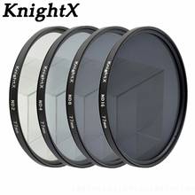 Фильтр для объектива KnightX ND2 ND4 ND8 ND 52 мм 58 мм 67 мм нейтральная плотность для Canon nikon sony 70d D7100 D7200 D5200 D5300 D3300 D3200 2024 - купить недорого