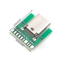 Conector de enchufe hembra USB 3,1 tipo C, tipo SMT de enchufe con circuito impreso, bricolaje, 24 Pines, 16x17mm 2024 - compra barato