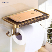 Алюминиевый сплав античный Модный бронзовый и Серебряный держатель для туалетной бумаги для ванной комнаты Мобильный держатель для туалетной бумаги 2024 - купить недорого