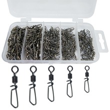 230-pieces Swivels Fishing Kit Rolling Swivel With T-Shape Snap Quick Clip Swivels Snap Fishing Line Hook Connector 2024 - buy cheap