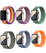 Светоотражающий браслет, спортивный ремешок для Apple Watch, 44 мм, 42 мм, 40 мм, 38 мм, тканый нейлоновый ремешок для iwatch серии 4/3/2/1 2024 - купить недорого