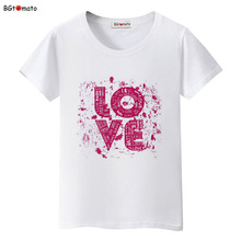 bgtomato pink love creative t shirt women lovely top tees fashion t-shirt women kawaii clothes brand tshirt new top 2024 - buy cheap