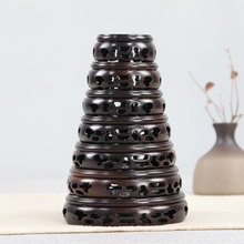 4.3-10.3cm Diameter Ebony Pierced Base Carved Base Rosewood Craftwork Solid Wood Base Vase Teapot Antique Jade Black 2024 - buy cheap