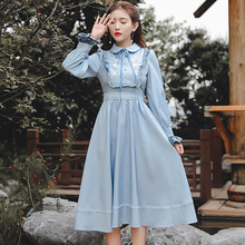 2018 new fashion women's adult clothing literary retro elegant temperament embroidered dress autumn and winter 2024 - buy cheap