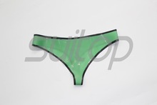 women rubber panties latex T-back Tanga G-string thong in Trasparent green 2024 - buy cheap